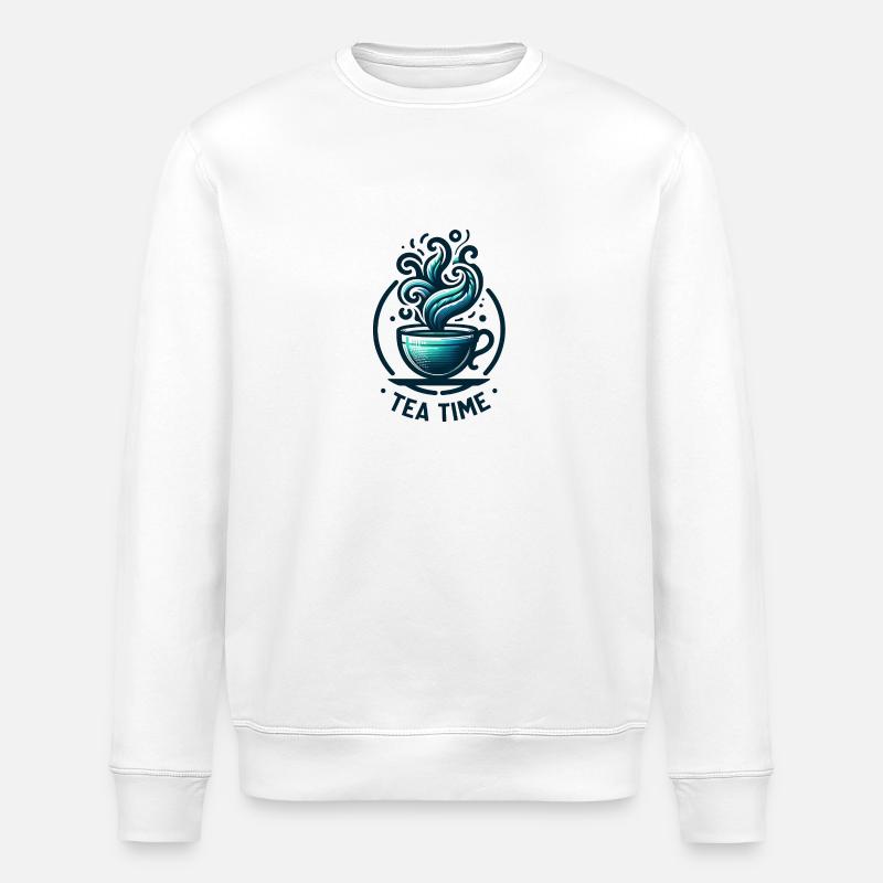 Tea Time - Stanley/Stella ROLLER Unisex Organic Sweatshirt - white