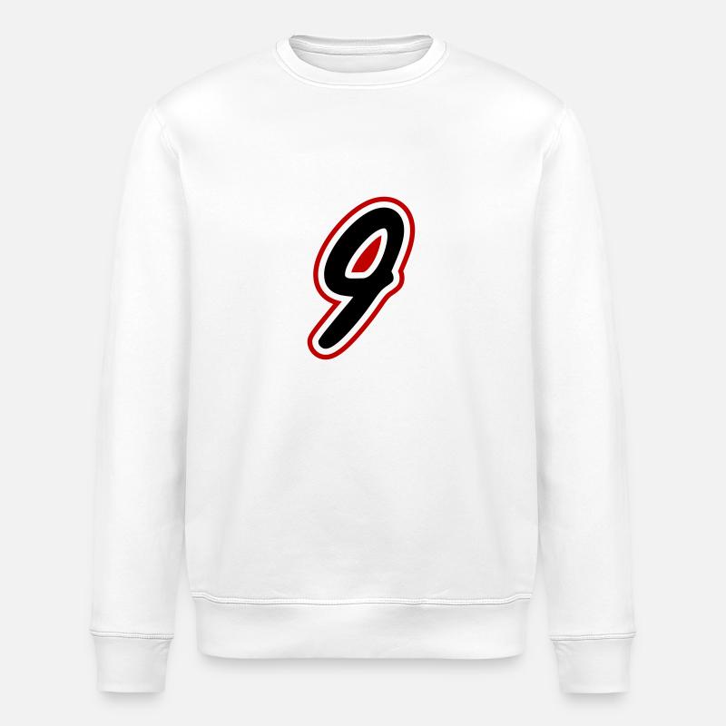 9 Number symbol - Stanley/Stella ROLLER Unisex Organic Sweatshirt - white