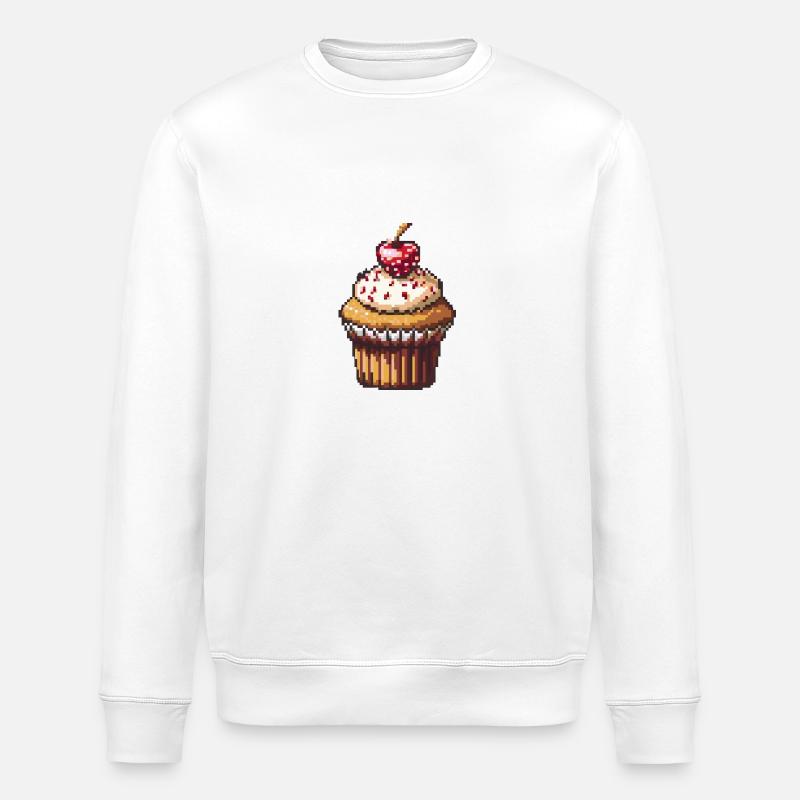 Muffin Pixel Gamer - Stanley/Stella Unisex Bio-Sweatshirt ROLLER - Weiß