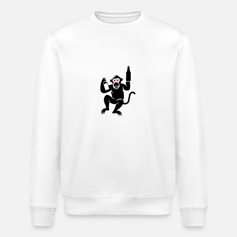Monkey Beer - Stanley/Stella ROLLER Unisex Organic Sweatshirt - white