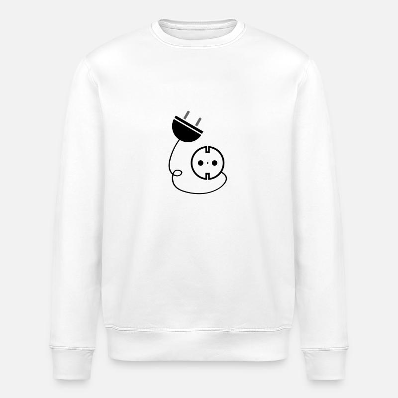 Steckdose Strom Icon Elektriker - Stanley/Stella Unisex Bio-Sweatshirt ROLLER - Weiß
