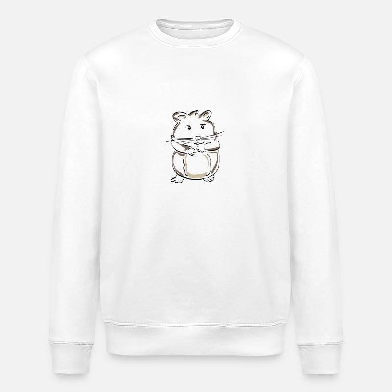 Drawn hamster - perfect gift idea! - Stanley/Stella ROLLER Unisex Organic Sweatshirt - white