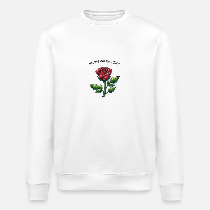 Rose Saint-Valentin - Sweat bio ROLLER Stanley/Stella Unisexe - blanc