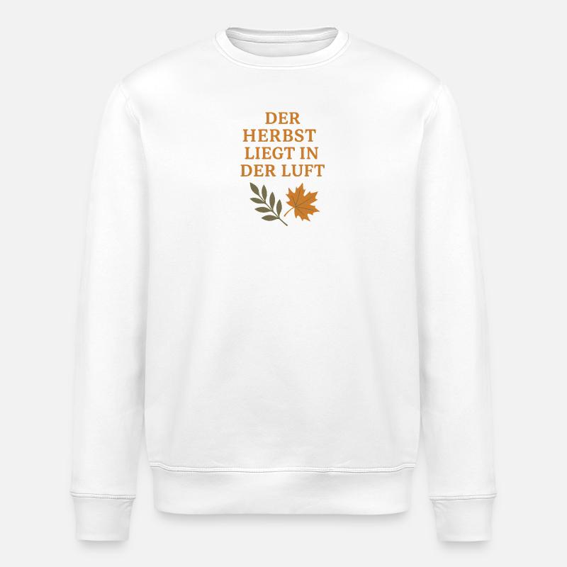 Autumn poem with foliage motif - Stanley/Stella ROLLER Unisex Organic Sweatshirt - white