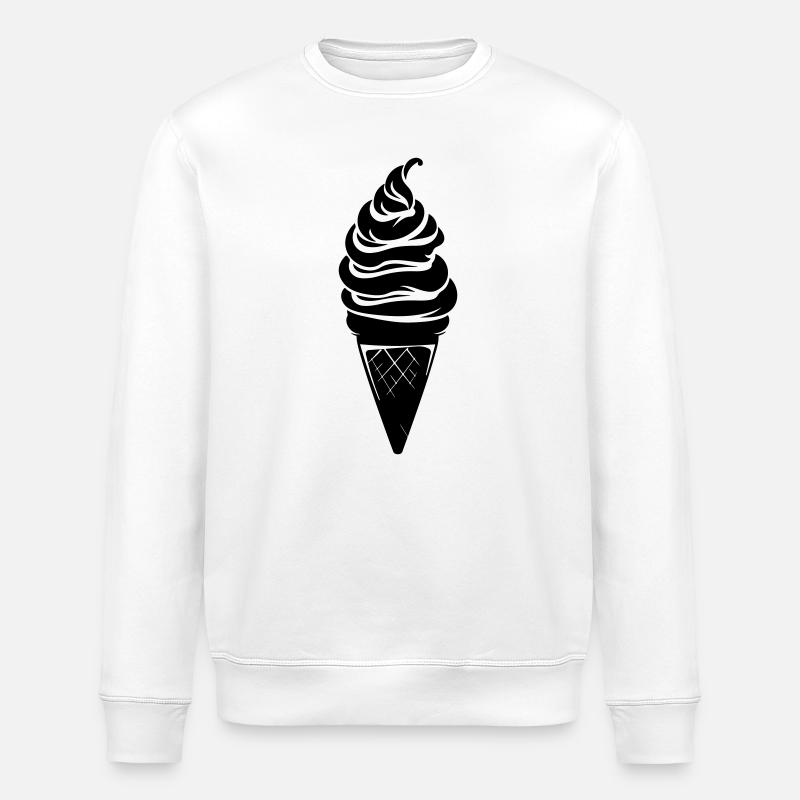 Icecream Cone Silhouette - Stanley/Stella ROLLER Unisex Organic Sweatshirt - white