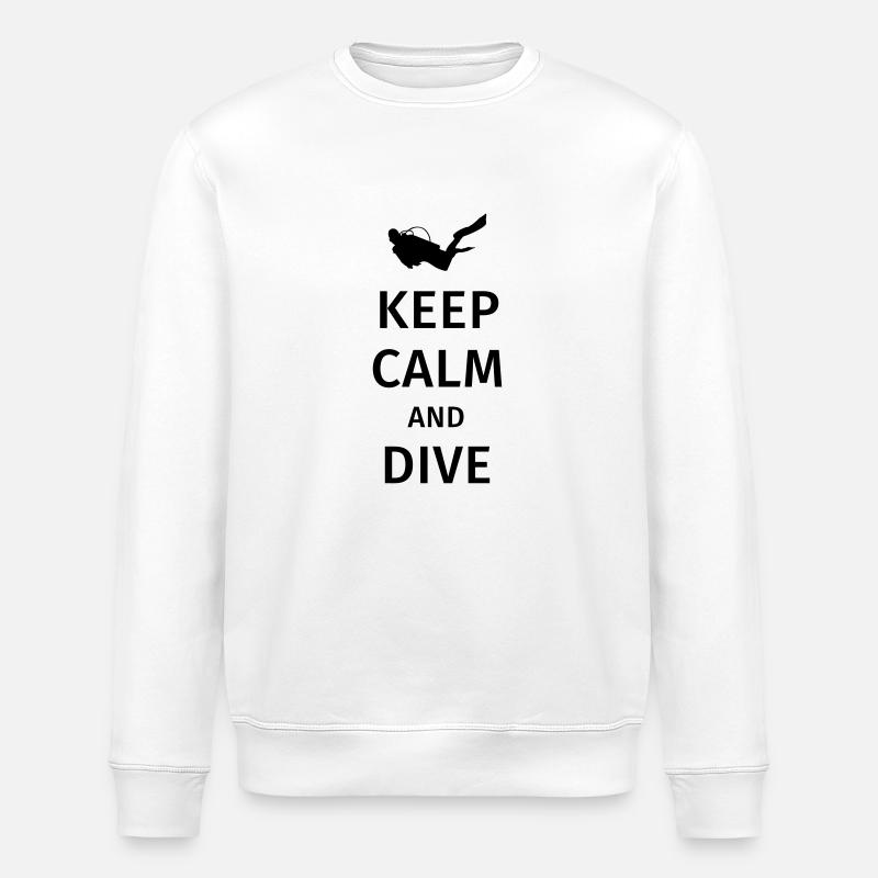 keep calm and dive - Stanley/Stella ROLLER Unisex Organic Sweatshirt - white