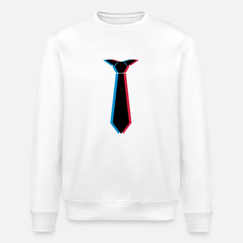 3d_krawatte_3c - Stanley/Stella Unisex Bio-Sweatshirt ROLLER - Weiß