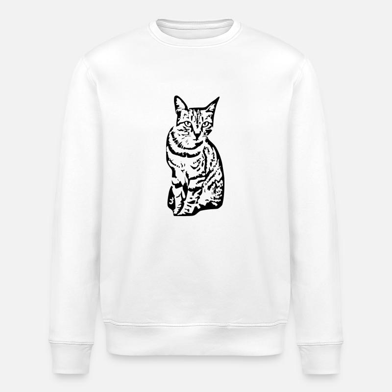 Katze Tigerkatze Katzenshirt Geschenk - Stanley/Stella Unisex Bio-Sweatshirt ROLLER - Weiß