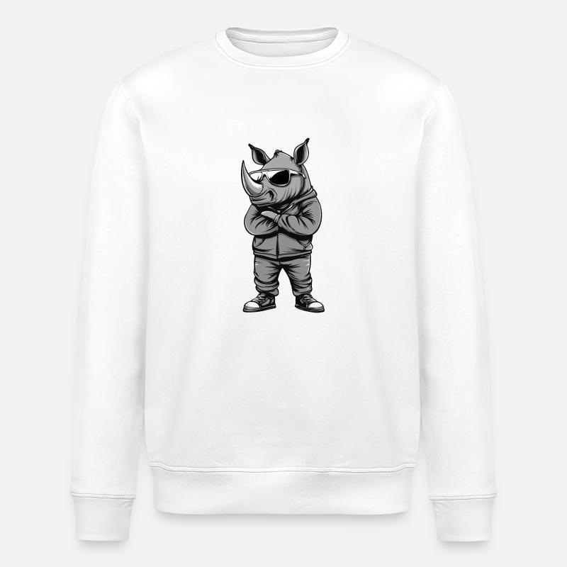 Nashorn Comic - Stanley/Stella Unisex Bio-Sweatshirt ROLLER - Weiß
