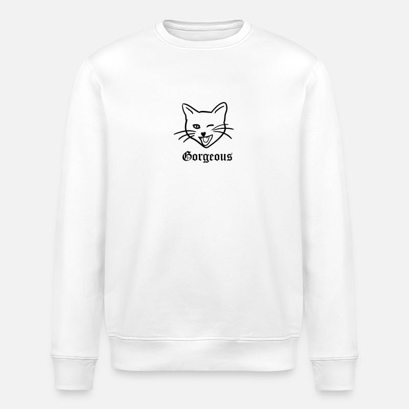 gorgeous cat - Stanley/Stella ROLLER Unisex Organic Sweatshirt - white