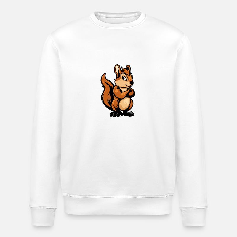 Squirrel Comic - Stanley/Stella ROLLER Unisex Organic Sweatshirt - white