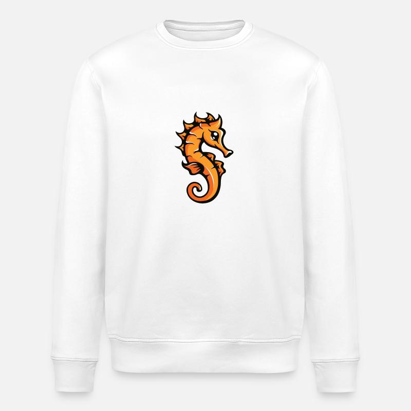 Seepferd Comic - Stanley/Stella Unisex Bio-Sweatshirt ROLLER - Weiß
