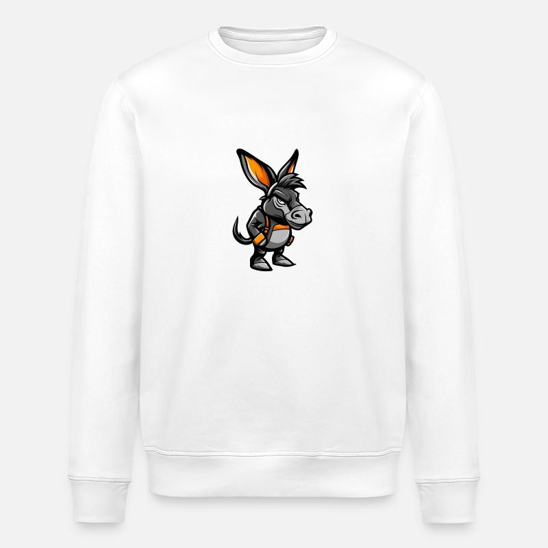 Esel Comic - Stanley/Stella Unisex Bio-Sweatshirt ROLLER - Weiß