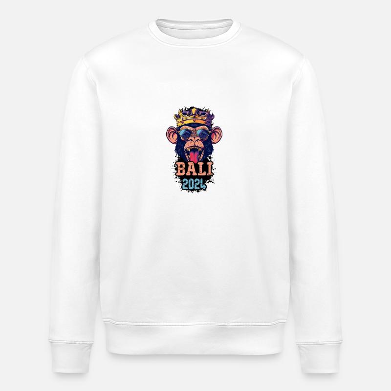 Bali 2024 Party Affe - Stanley/Stella Unisex Bio-Sweatshirt ROLLER - Weiß