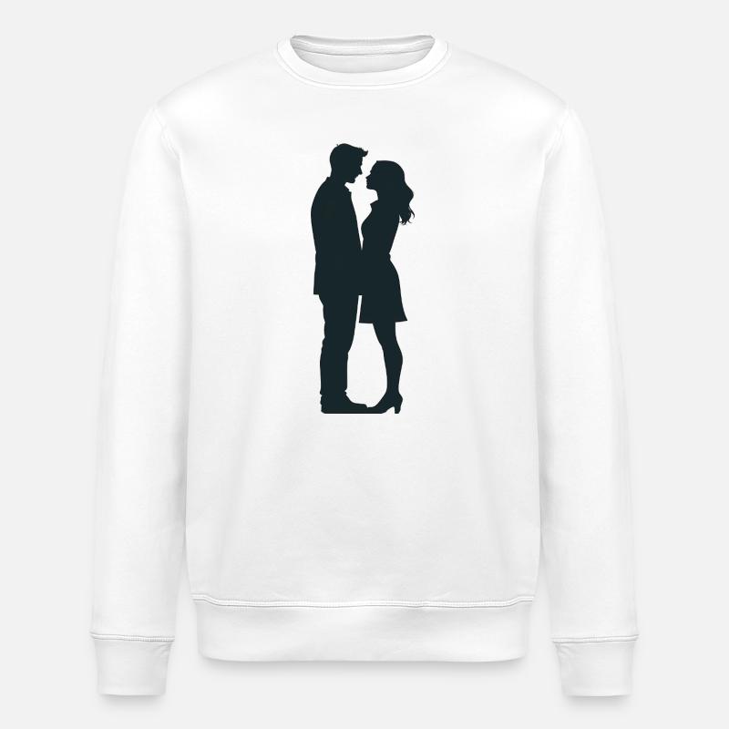 Paar - Cooles Silhouetten-Logo - Stanley/Stella Unisex Bio-Sweatshirt ROLLER - Weiß