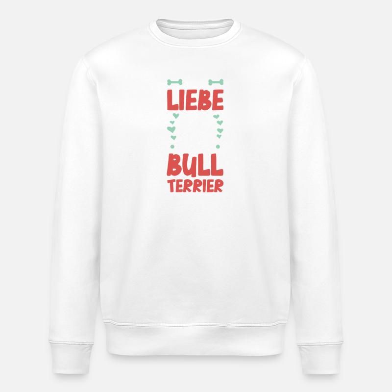 Ich liebe meinen Bull Terrier - Stanley/Stella Unisex Bio-Sweatshirt ROLLER - Weiß