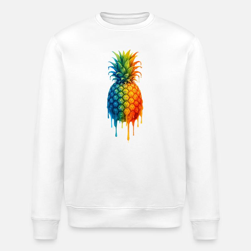 Pineapple with a colourful gradient - Stanley/Stella ROLLER Unisex Organic Sweatshirt - white