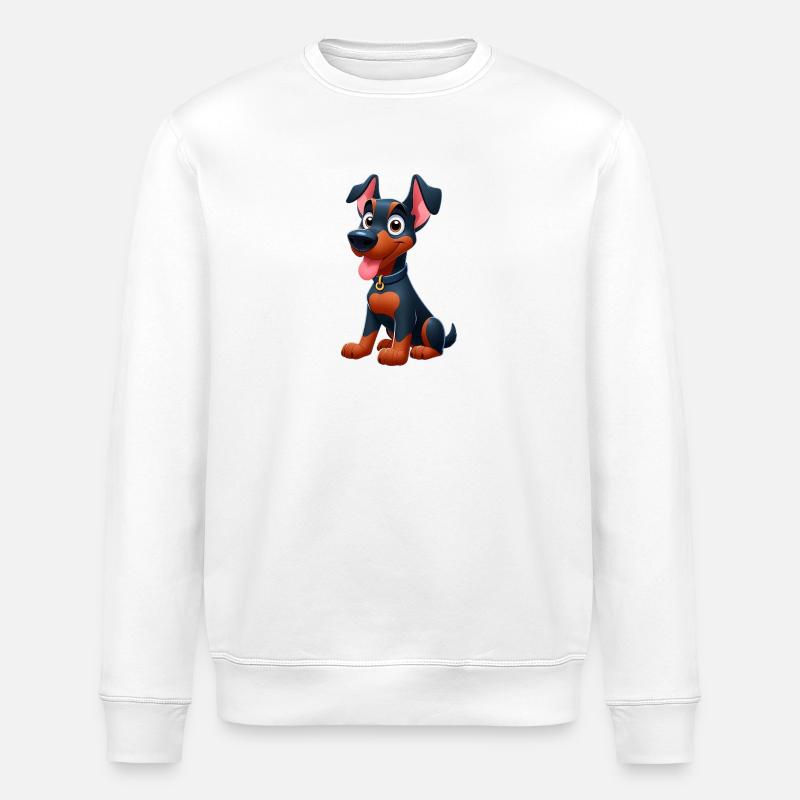 Doberman 2 - Stanley/Stella ROLLER Unisex Organic Sweatshirt - white
