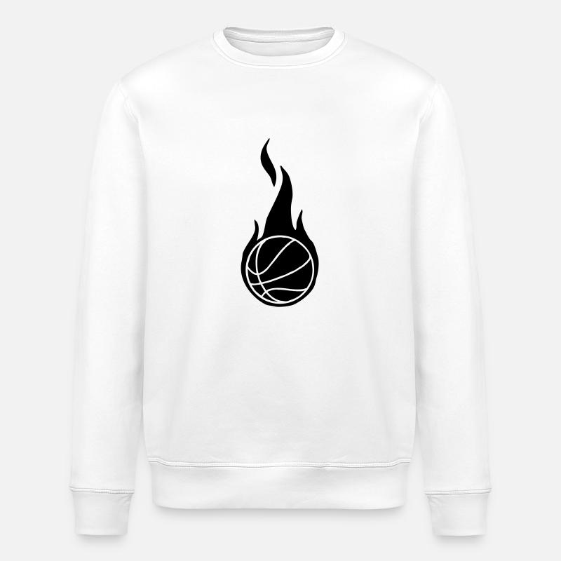 basket_1_flames_1_clr1_bw - Stanley/Stella Unisex Bio-Sweatshirt ROLLER - Weiß