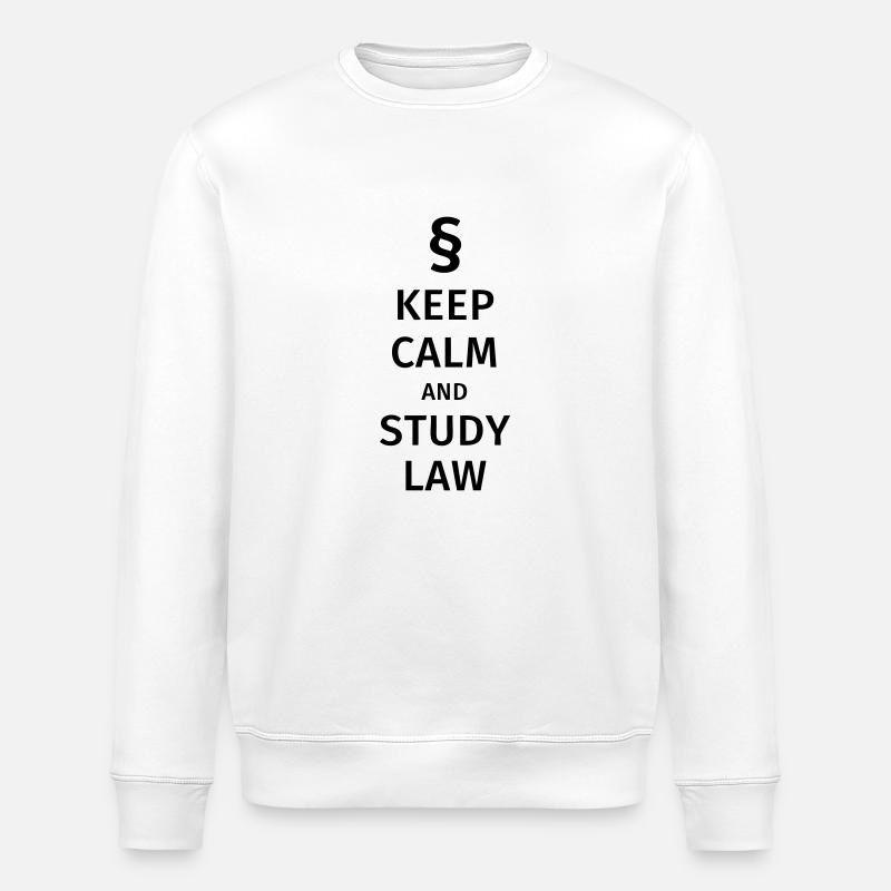 keep calm and study law - Stanley/Stella ROLLER Unisex Organic Sweatshirt - white