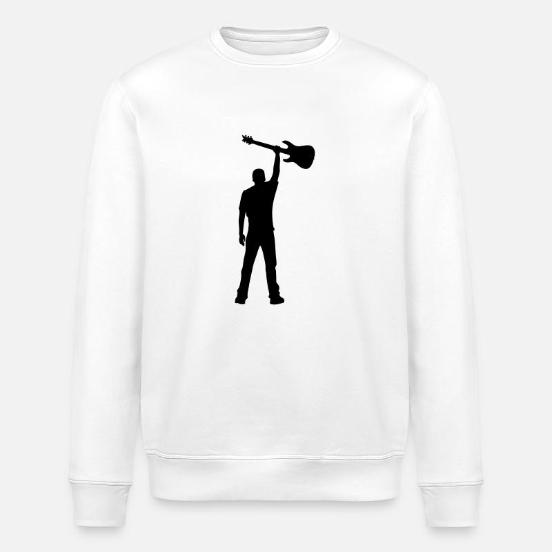guitar power - Stanley/Stella ROLLER Unisex Organic Sweatshirt - white