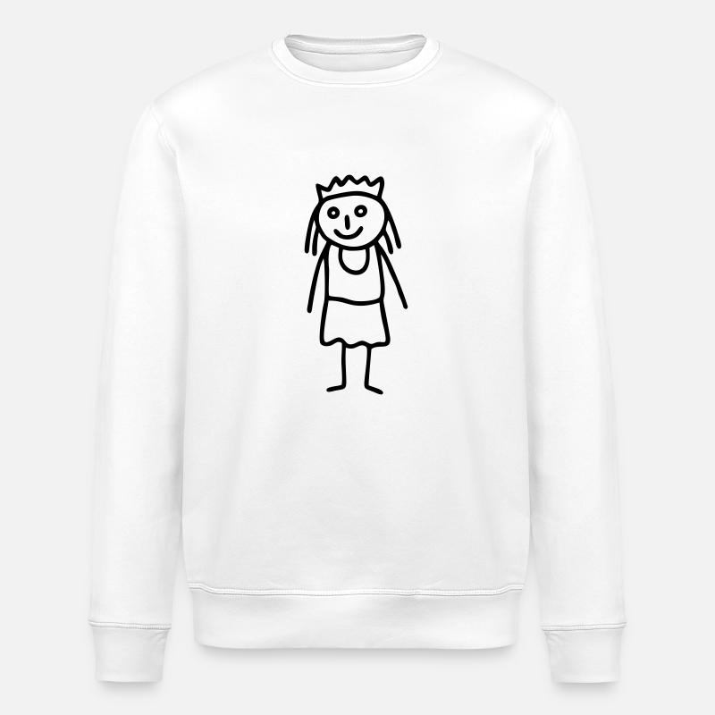Strichmännchen Prinzessin - Stanley/Stella Unisex Bio-Sweatshirt ROLLER - Weiß