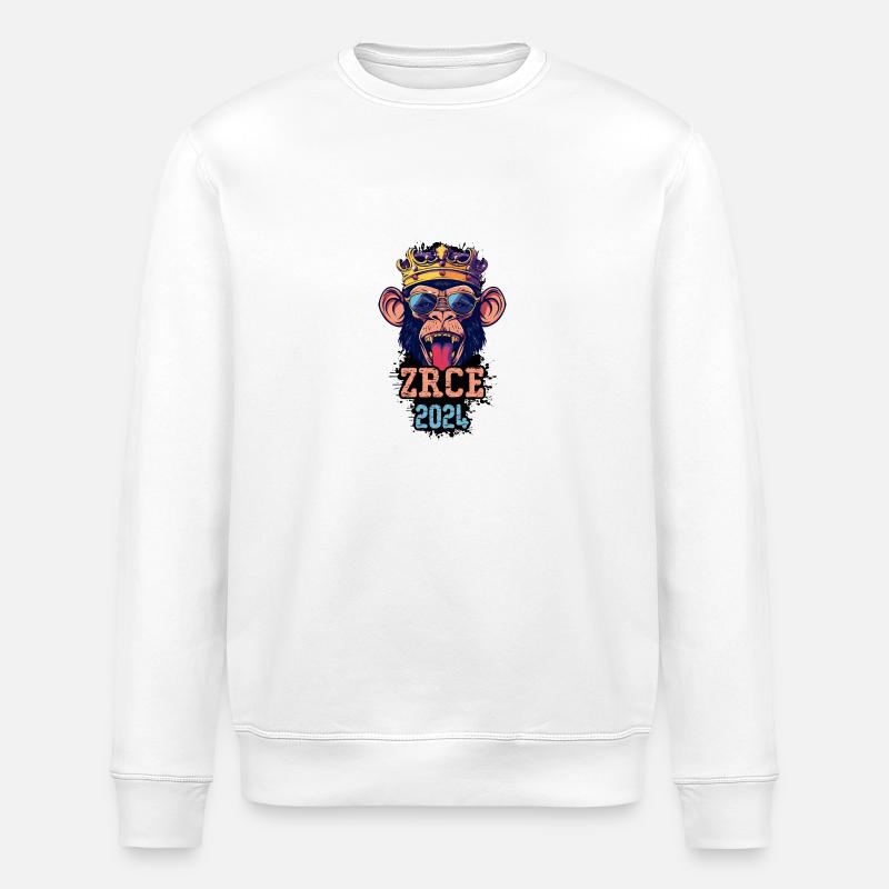 Zrce 2024 Party Monkey - Stanley/Stella ROLLER Unisex Organic Sweatshirt - white