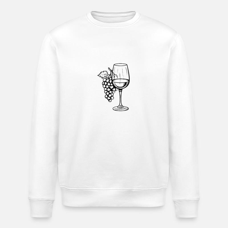 Weinglas Trauben Wein - Stanley/Stella Unisex Bio-Sweatshirt ROLLER - Weiß