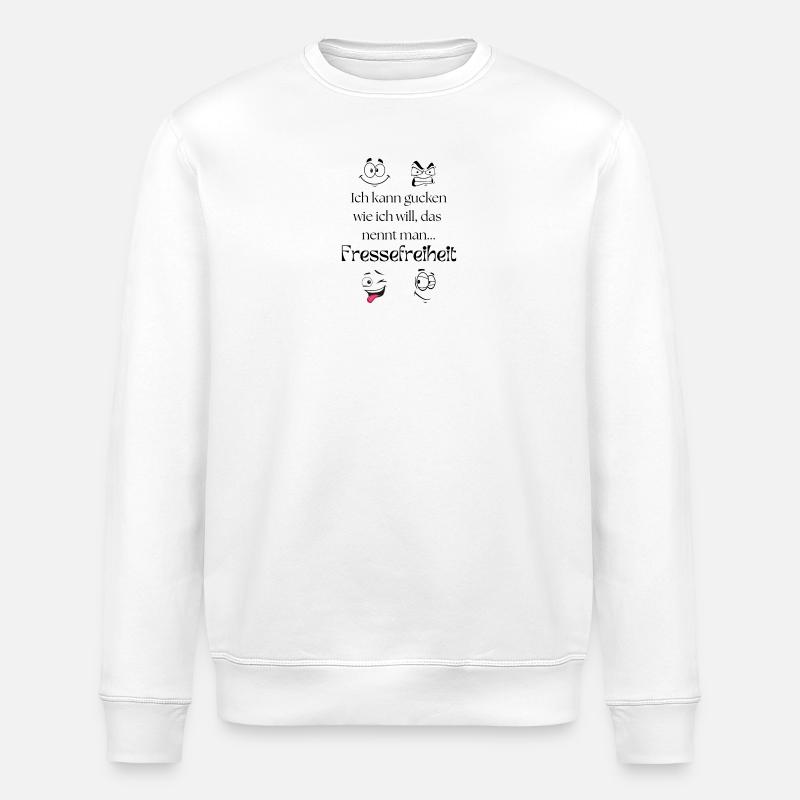 Fressefreiheit - Comic-Emotionen auf Kleidung - Stanley/Stella Unisex Bio-Sweatshirt ROLLER - Weiß