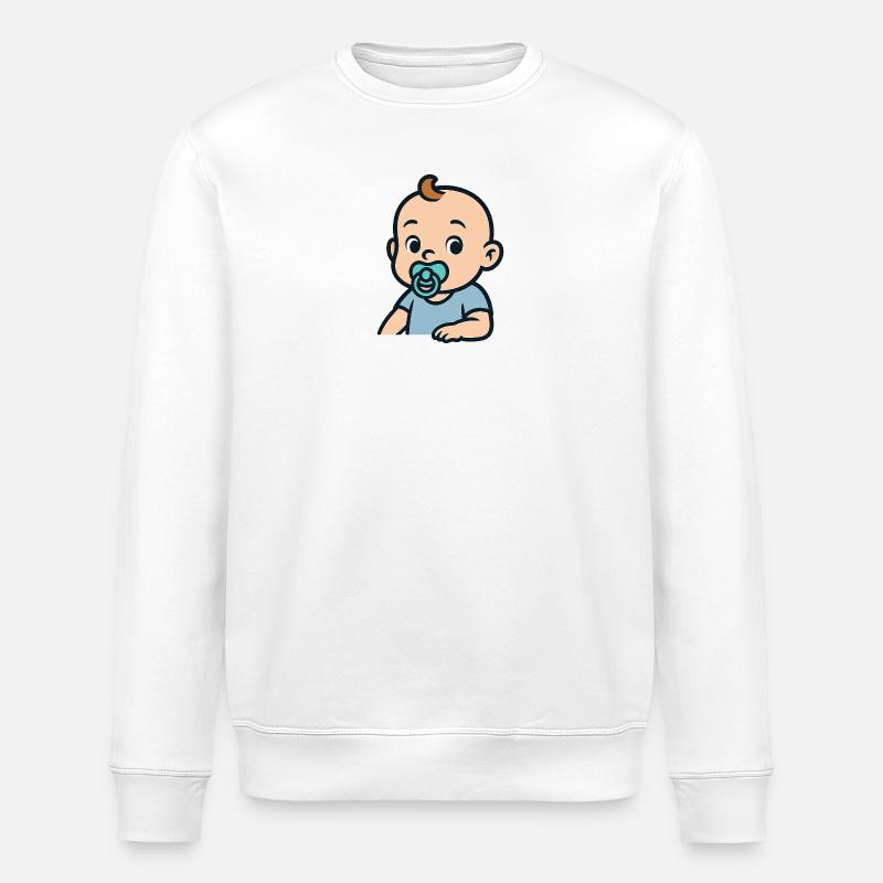 Bébé mignon avec sucette, dessin animé - Sweat bio ROLLER Stanley/Stella Unisexe - blanc