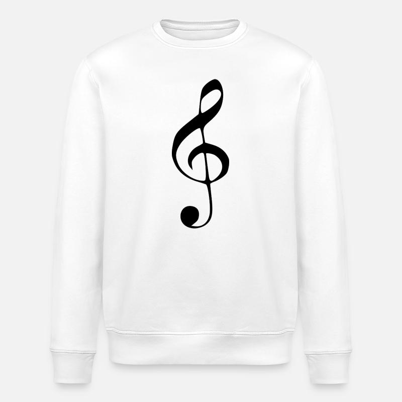 Music clef Note Musical note black - Stanley/Stella ROLLER Unisex Organic Sweatshirt - white