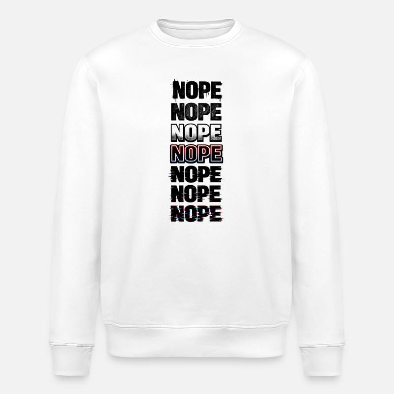 Nein, Neon-Glitch-Textstack - Stanley/Stella Unisex Bio-Sweatshirt ROLLER - Weiß