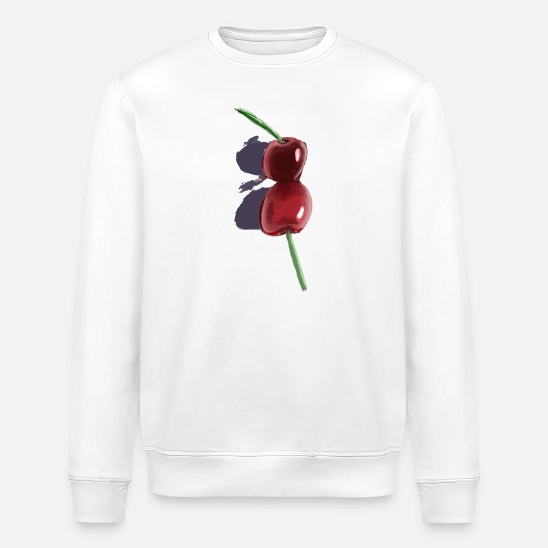 Wasserfarben Kirschduo - Stanley/Stella Unisex Bio-Sweatshirt ROLLER - Weiß