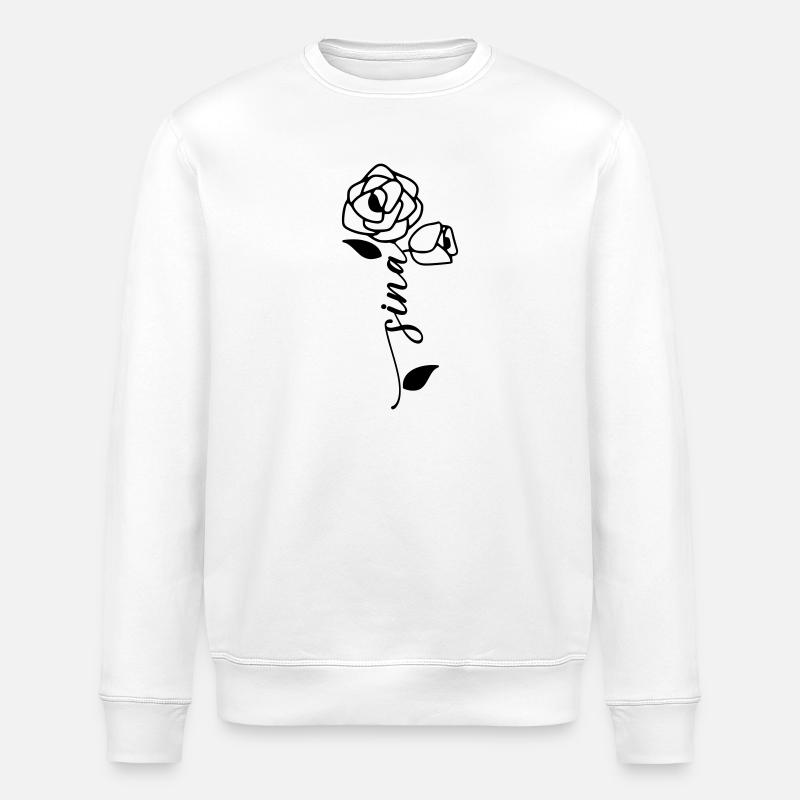 Sina Nom Prénom Nom Fleur - Sweat bio ROLLER Stanley/Stella Unisexe - blanc