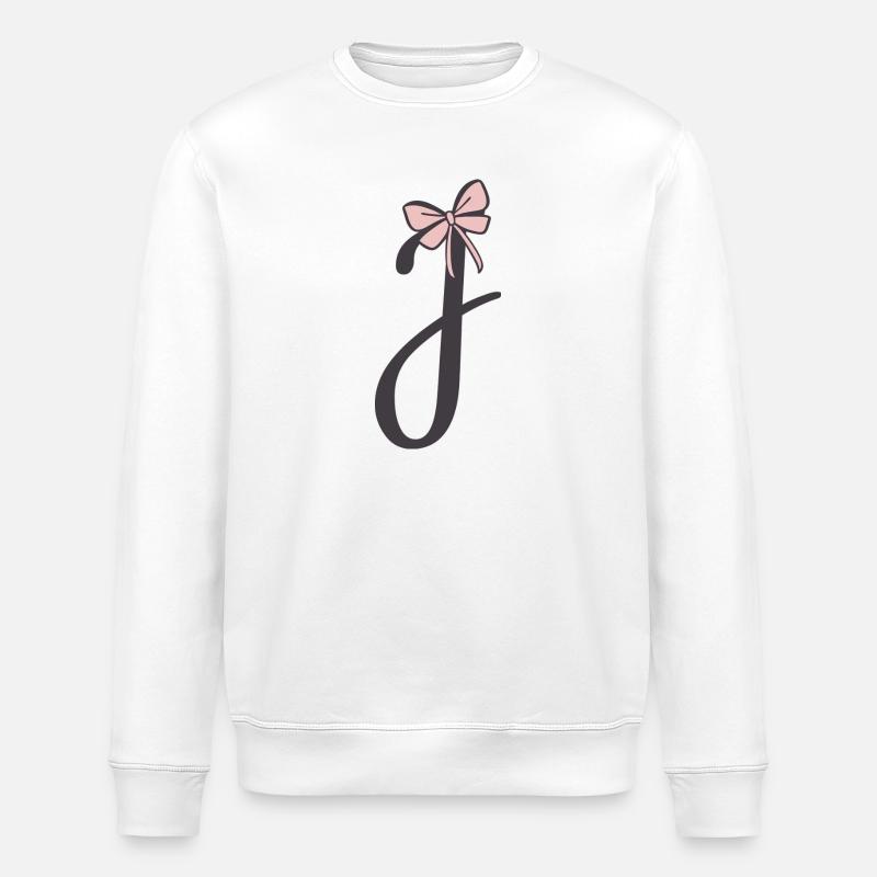 Anfangsbuchstabe J Schleifchen - Stanley/Stella Unisex Bio-Sweatshirt ROLLER - Weiß