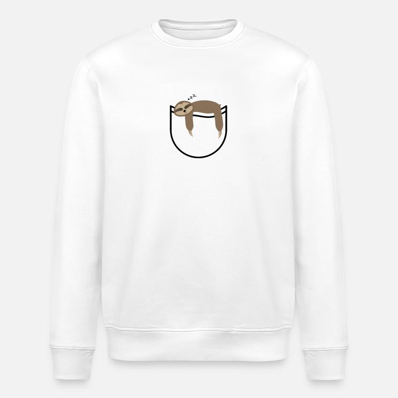 Pocket Sloth - Stanley/Stella Unisex Bio-Sweatshirt ROLLER - Weiß