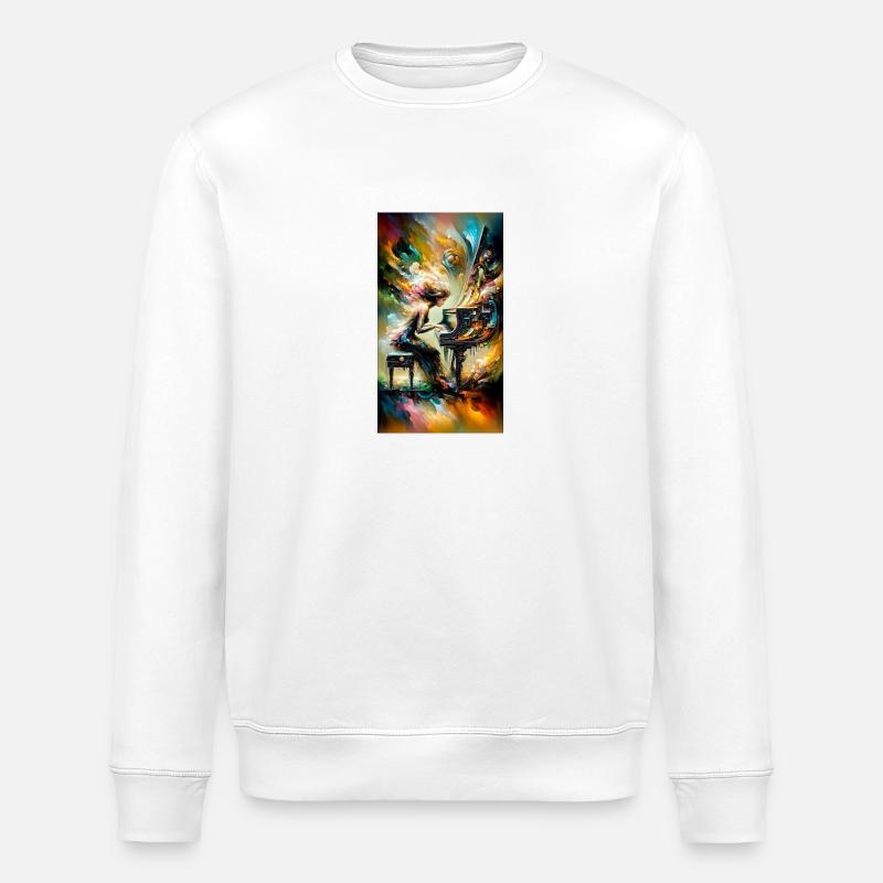 Frau am Klavier - Stanley/Stella Unisex Bio-Sweatshirt ROLLER - Weiß