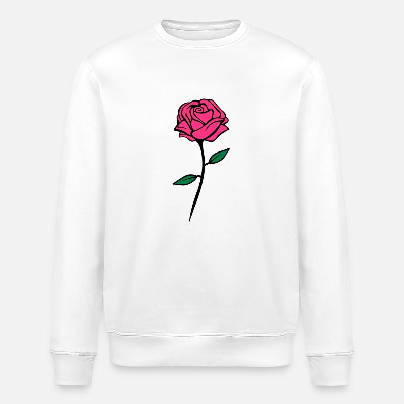 rose design - Stanley/Stella Unisex Bio-Sweatshirt ROLLER - Weiß