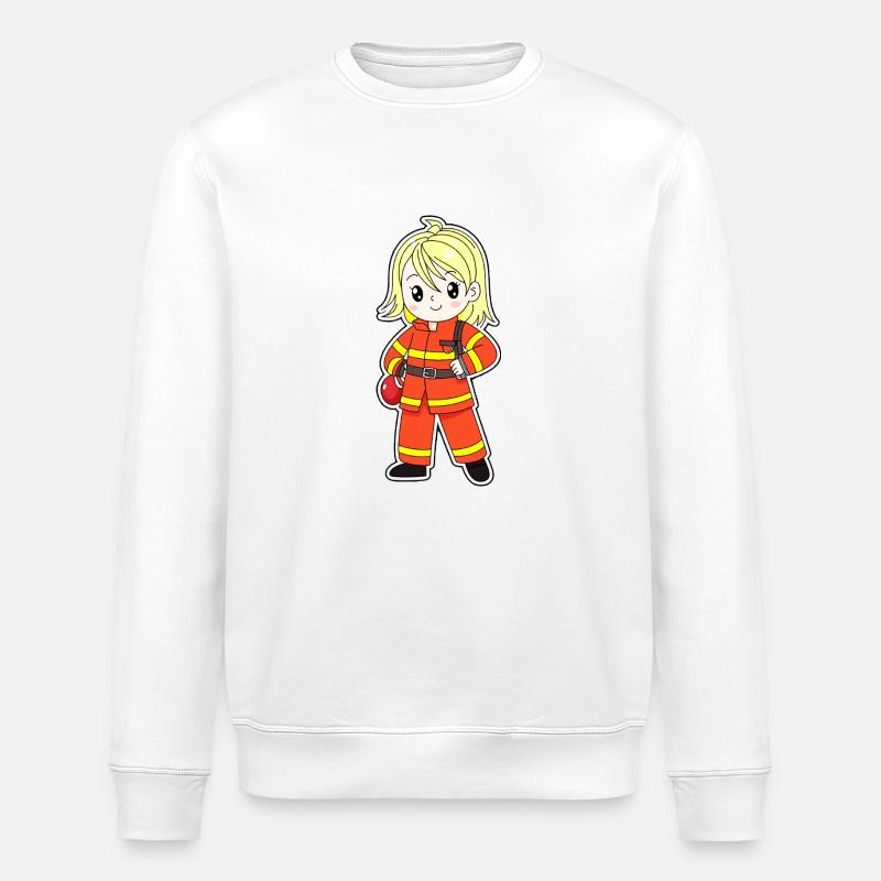 Pompier mignon – Mignon et courageux ! - Sweat bio ROLLER Stanley/Stella Unisexe - blanc