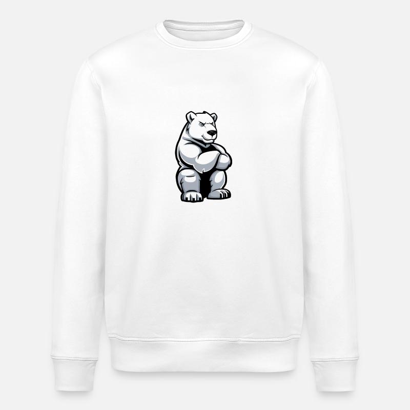 Polar Bear Comic - Stanley/Stella ROLLER Unisex Organic Sweatshirt - white