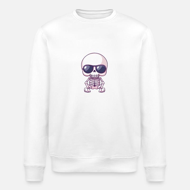 Zombie Halloween Skeleton Cool - Stanley/Stella ROLLER Unisex Organic Sweatshirt - white