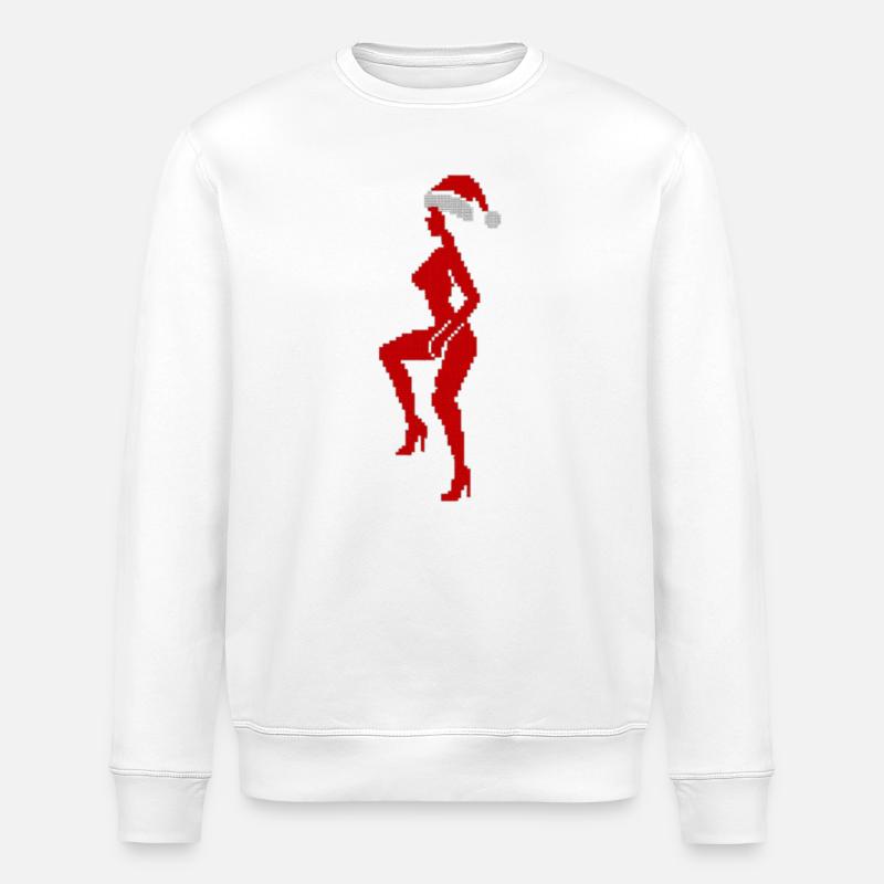 Silhouette mit Weihnachtsmütze - Stanley/Stella Unisex Bio-Sweatshirt ROLLER - Weiß