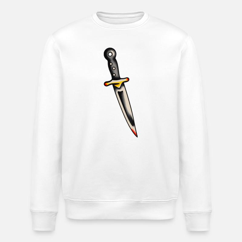 Dague de tatouage classique - Sweat bio ROLLER Stanley/Stella Unisexe - blanc