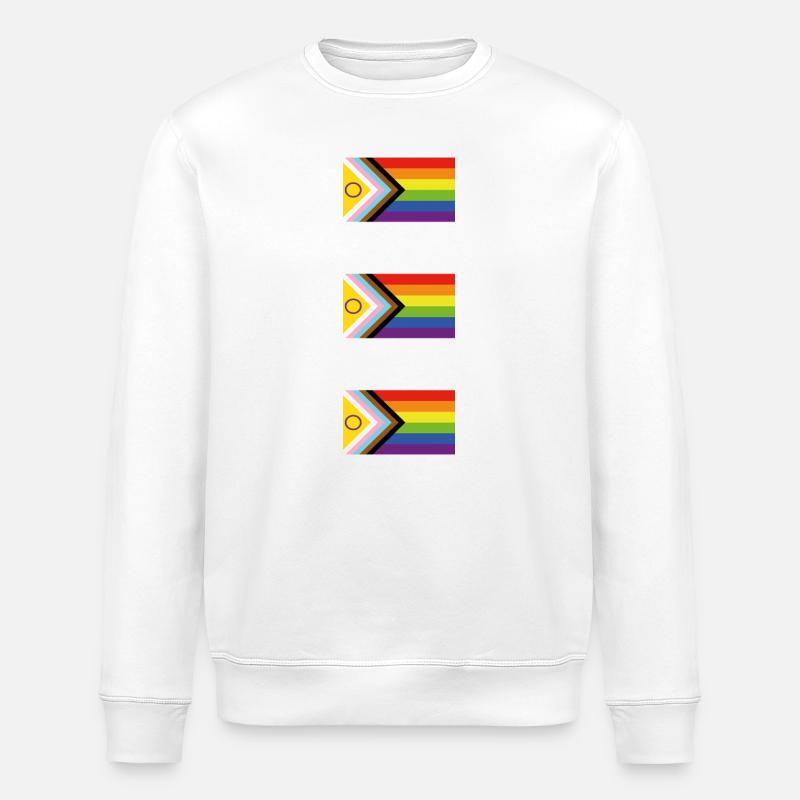 Progress Inclusive Pride Rainbow Flag LGBTQ+ - Stanley/Stella Unisex Bio-Sweatshirt ROLLER - Weiß