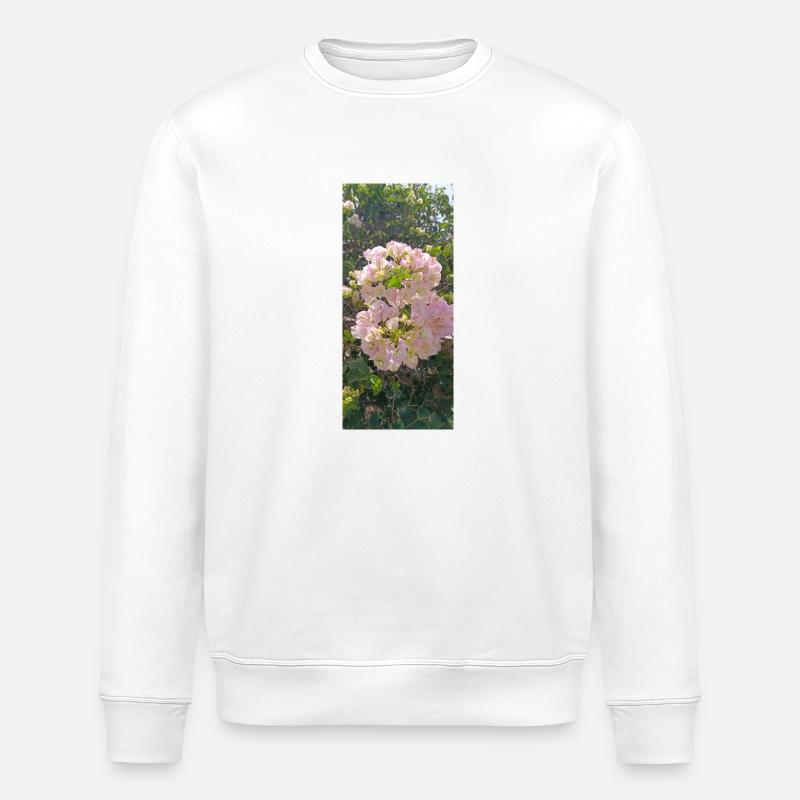 Bugambilia Spektakuläre Rosenblüten - Stanley/Stella Unisex Bio-Sweatshirt ROLLER - Weiß
