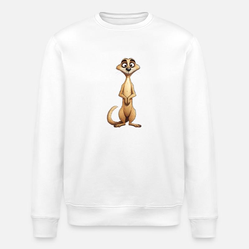 Niedliches Erdmännchen Kinder - Stanley/Stella Unisex Bio-Sweatshirt ROLLER - Weiß
