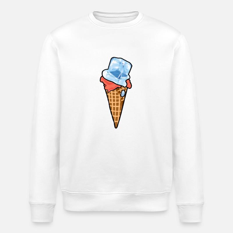 cône de glace - Sweat bio ROLLER Stanley/Stella Unisexe - blanc