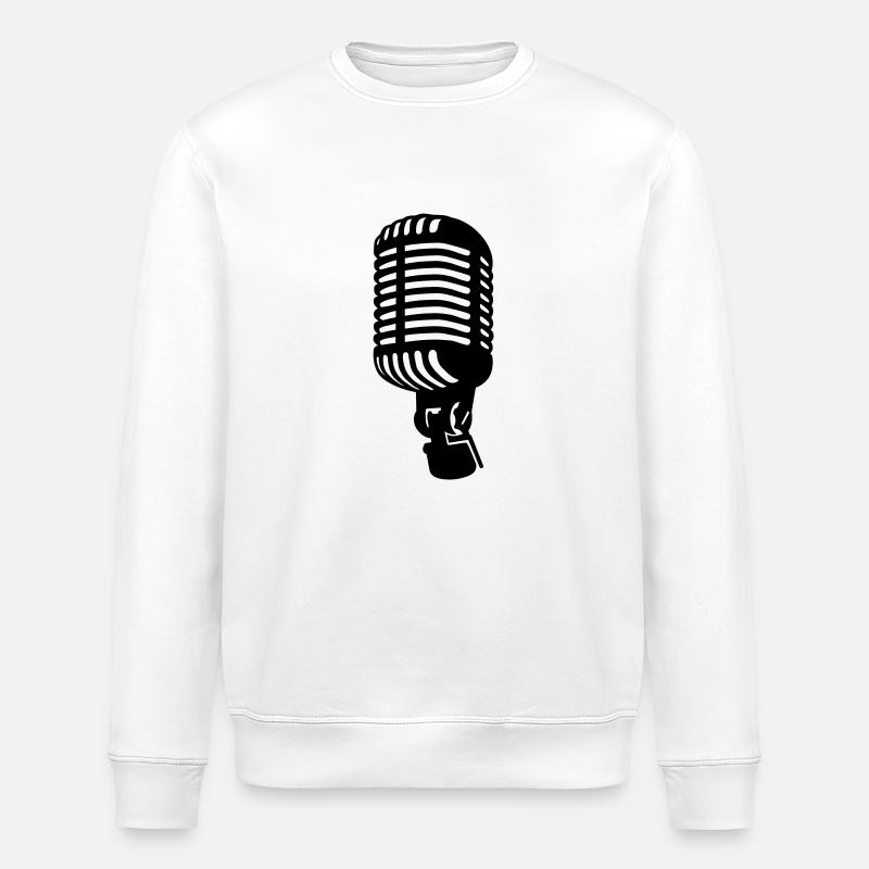 Microphone - Stanley/Stella ROLLER Unisex Organic Sweatshirt - white