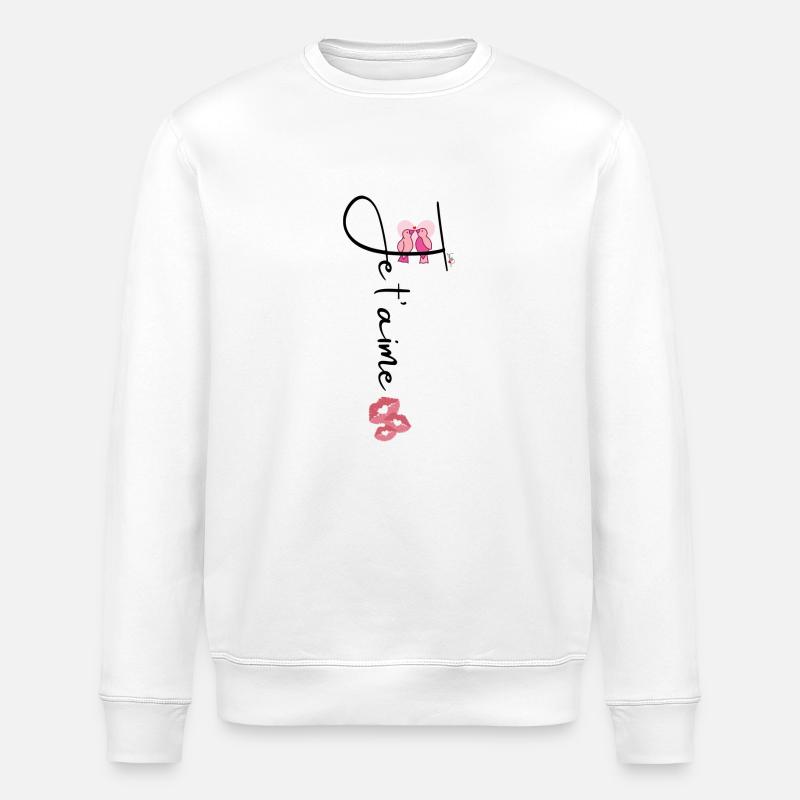 Je t'aime oiseau Saint Valentin - Sweat bio ROLLER Stanley/Stella Unisexe - blanc