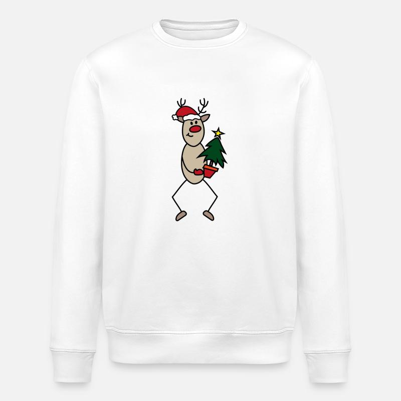 Lustige Weihnachten - Stanley/Stella Unisex Bio-Sweatshirt ROLLER - Weiß